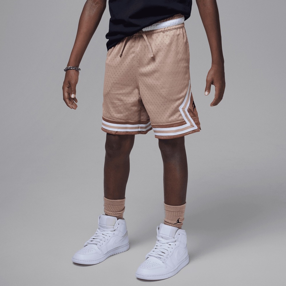 Jordan Basketball Shorts Diamond Mesh Size Large 12-13 Tan Boys